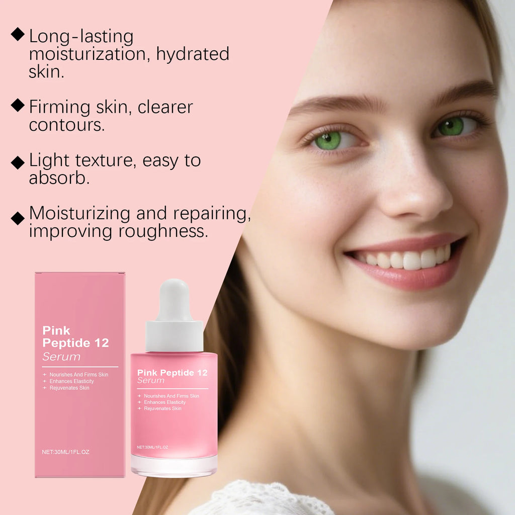 Pink Peptide 12 Facial Serum Niacinamide Hydration Firm-Looking Skin Uneven Tone Care Glass Skin Korean - princesszohal
