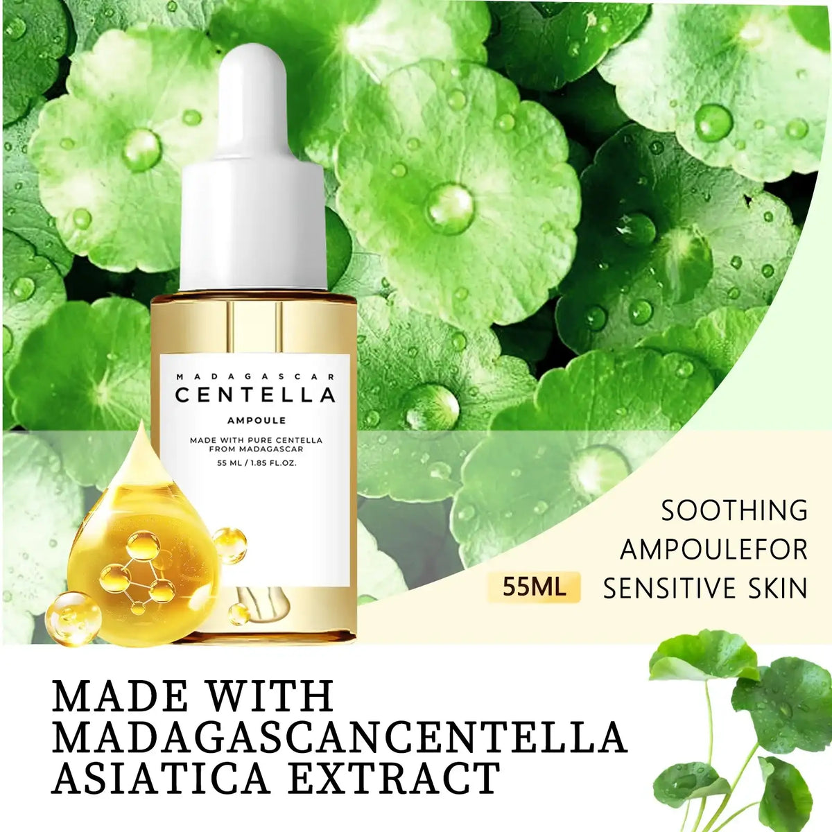 Sensitive Skin Comfort Serum 55ml - Madagascar Centella Formula Calms, Soothes & Deeply Moisturizes  - princesszohal