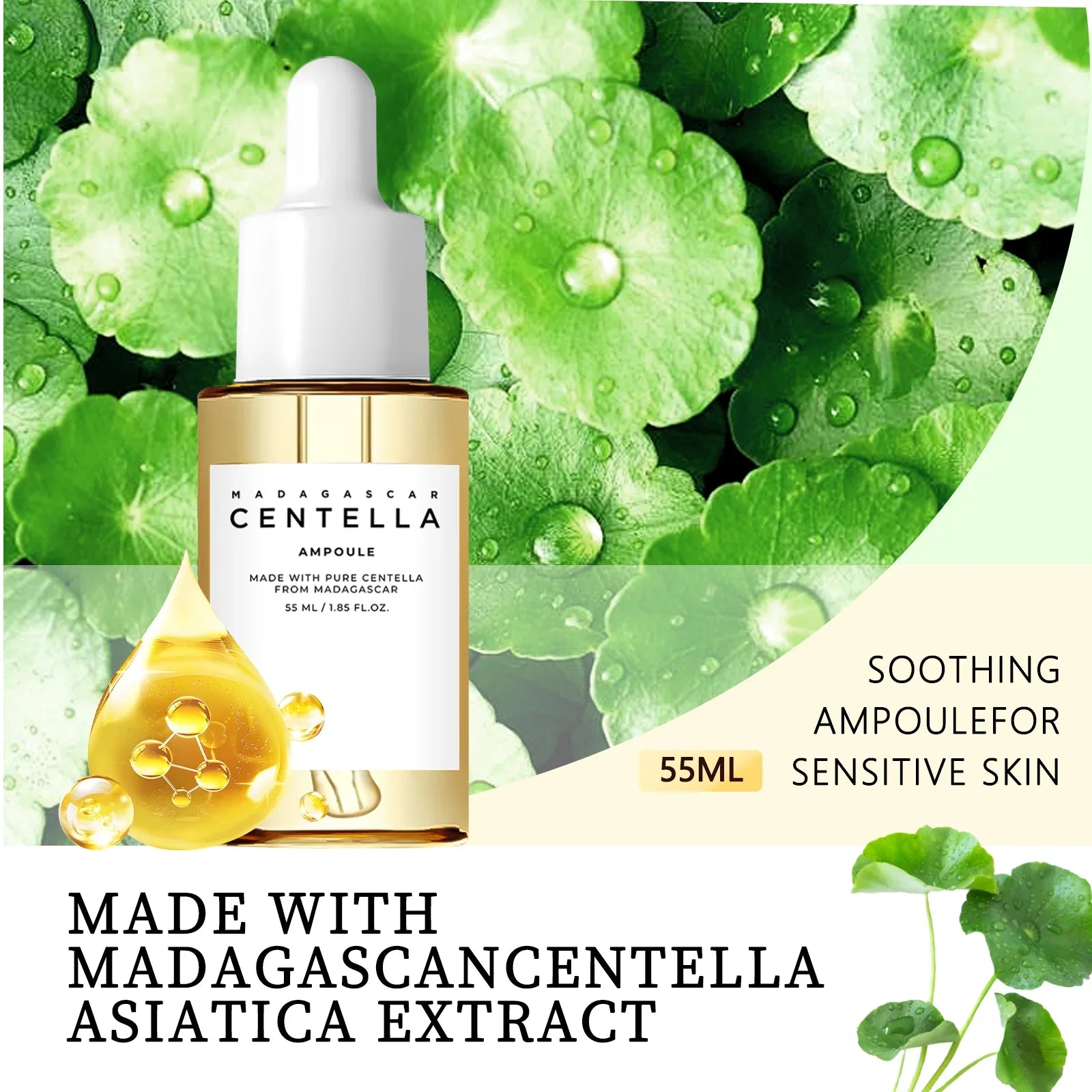 Sensitive Skin Comfort Serum 55ml - Madagascar Centella Formula Calms, Soothes & Deeply Moisturizes for Daily Skin Care Support.