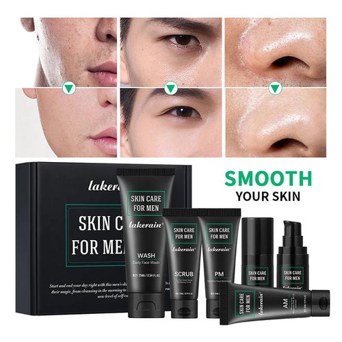 Men's Skin Care Kit - 3 in 1 Set with Face Wash, Moisturizing Cream & Eye Cream, Daily Anti-Aging & Oil Control Facial Treatment - princesszohal