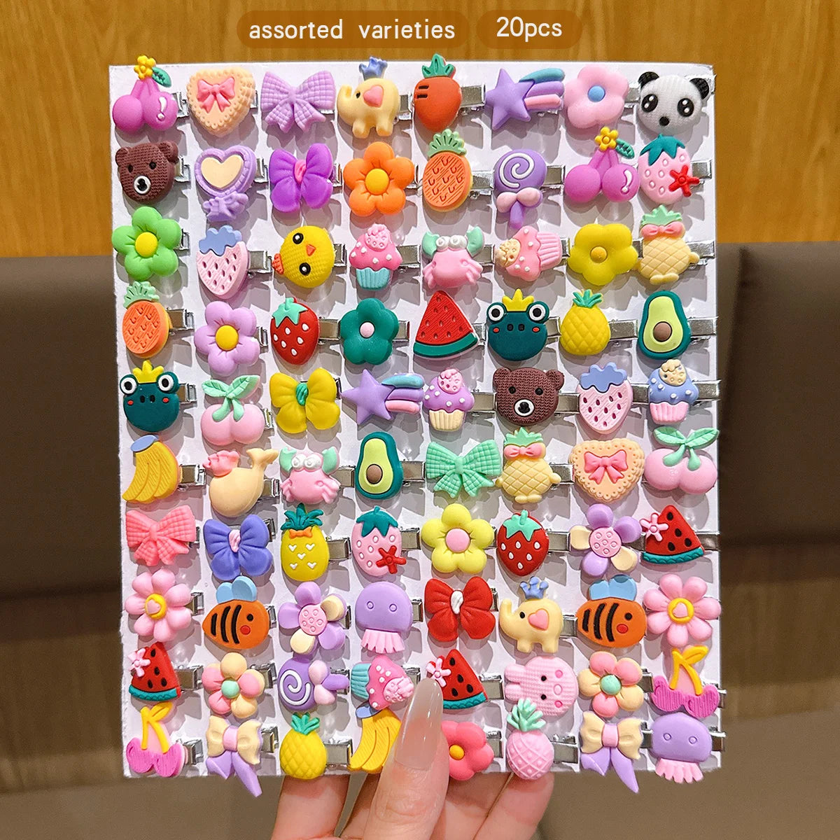 20 random cartoon cute hair clips suitable for daily hair accessories