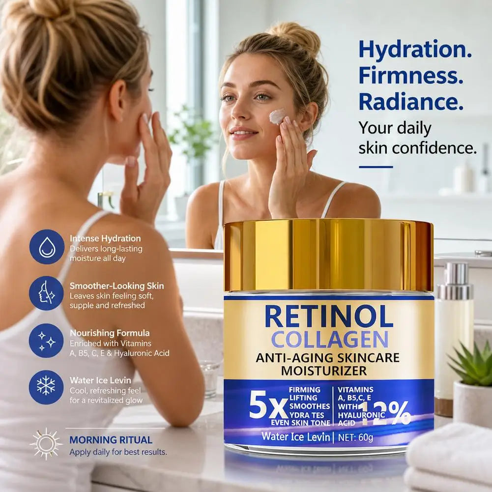 Retinol Collagen Face Cream Anti  Wrinkle Lifting Firming Facial Moisturizer with Hyaluronic Acid Skin Care Cream