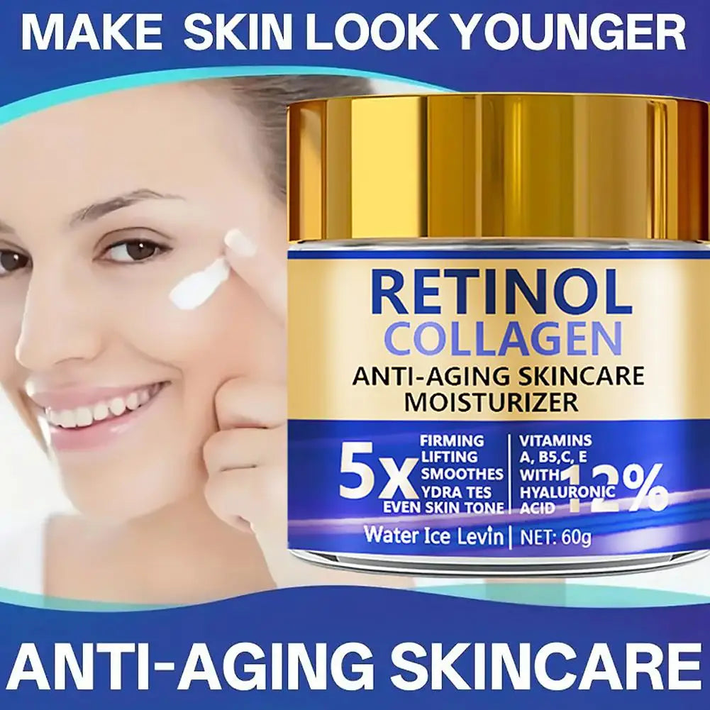 Facial Lotion Face Moisturizer Retinol & Collagen Cream For Women Men Moisturizing Nourishing Day & Night Skincare Serum