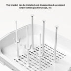 Baby Bottle Drying Rack with Removable Drip Tray Dustproof Bottle Storage Box with Lid Countertop Drying Rack for Toddler Bottle