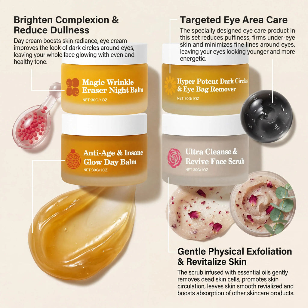 Day Night Skincare Set Moisturizing Repair Skin Barrier Brightening Facial Skins Multi Functional Skincare - princesszohal