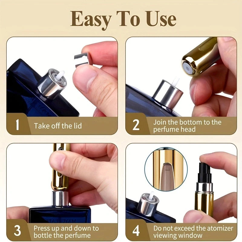 5 5ml Refillable Perfume Bottles, Mini Perfume Spray Bottles, Refillable Perfume Spray Scent Pump Boxes, Portable Empty Perfume Spray Bottles Suitable for Women and Men for Travel