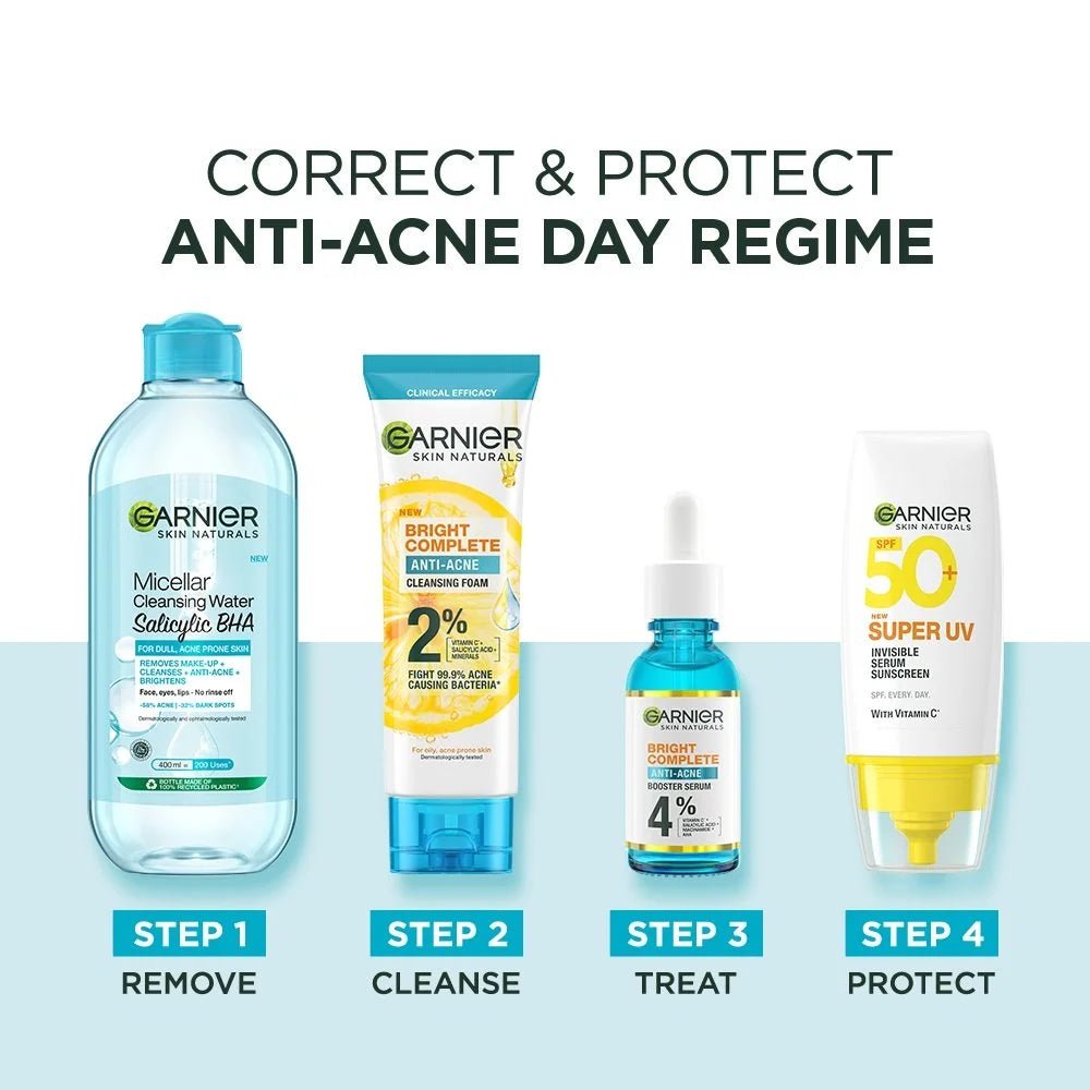 Garnier Bright Complete Facial Serum With 4% Vitamin C Niacinamide AHA Salicylic Acid Daily - princesszohal