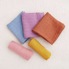 Kangobaby #My Soft Life# New 5pcs Pack Multi-Functional Bamboo Cotton Newborn Muslin Bib Antibacterial Baby Burp Cloth Set