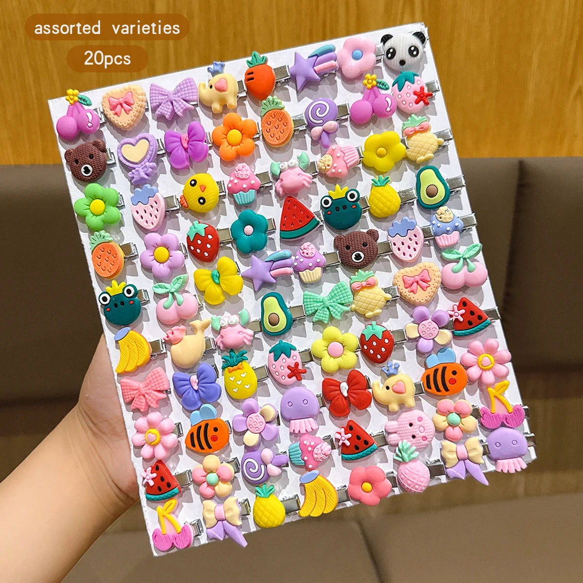 20 random cartoon cute hair clips suitable for daily hair accessories