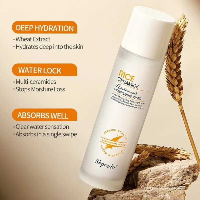 Skpradis Rice Ceramide Niacinamide Toner Deep Hydrating Brightening Facial Toner Repair Skin - princesszohal