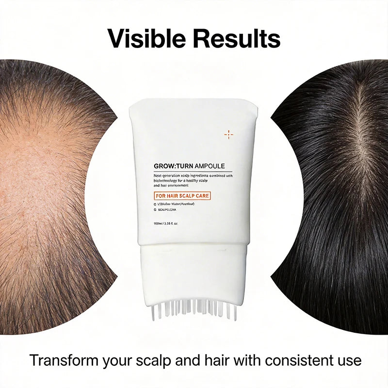 Hair Serum With Built-In Brush,Hair Nourishing Strengthening Essence,Improve Scalp Environment,Scalp Massager,Korean Hair Care