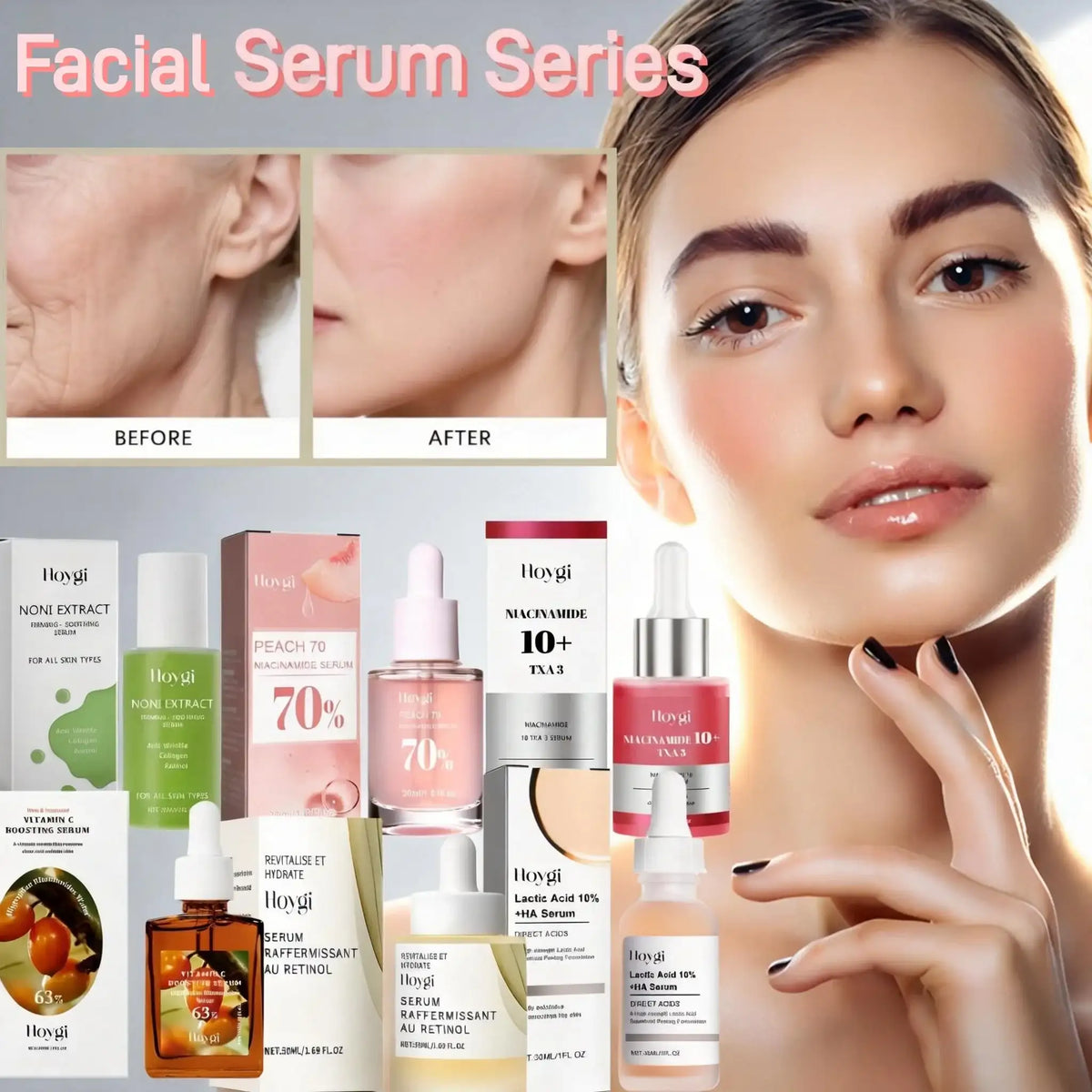 Facial Serum Series for Deep Hydration Anti Aging Moisturizing Repair Dry Skin Care Sensitive Skin Dark - princesszohal