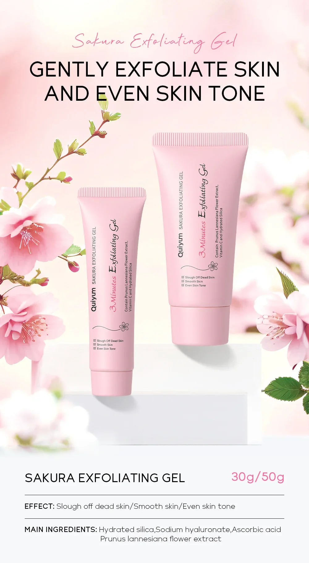 Sakura Exfoliating Peeling Gel Facial Scrub Moisturizing Nourishing Repair Scrubs Face Cream Beauty Skin Care 30g/50g