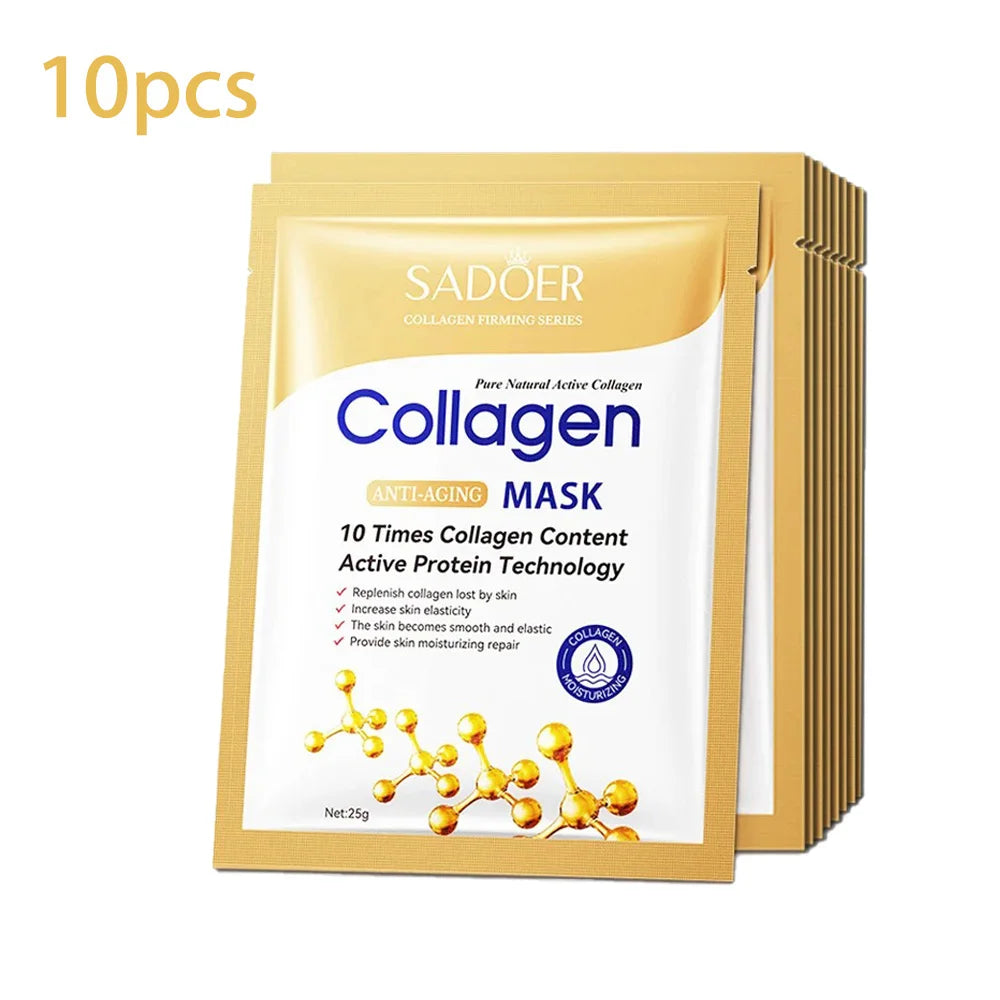 5/10/20/30pcs SADOER Collagen Face Mask Firming Moisturizing Repair Brightening Skincare Face Sheet Mask Facial Masks Skin Care