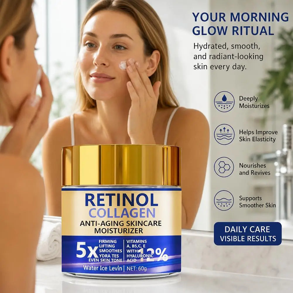 Retinol Collagen Face Cream Anti  Wrinkle Lifting Firming Facial Moisturizer with Hyaluronic Acid Skin Care Cream