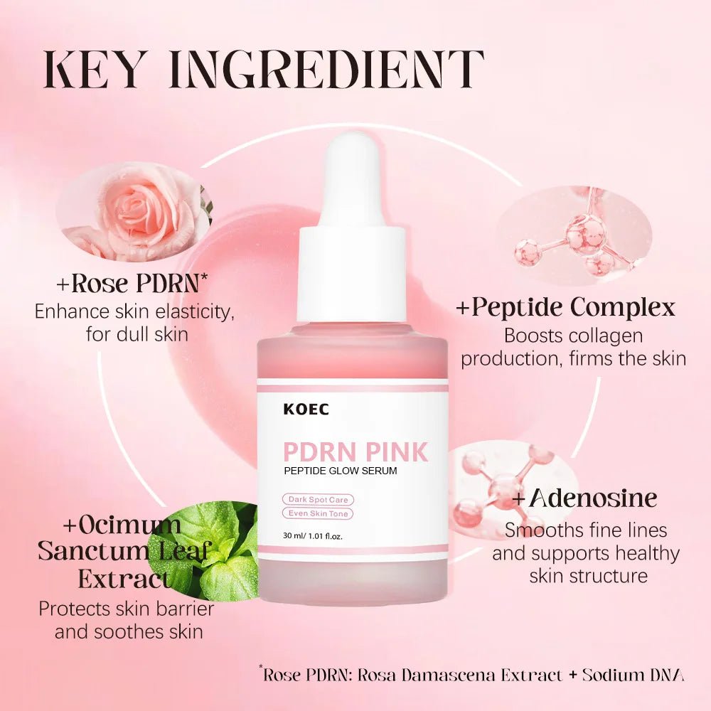 30ml Salmon PDRN Pink Peptide Glow Facial Serum Dark Spot Care Even Skin Tone Enhance Elasticity - princesszohal