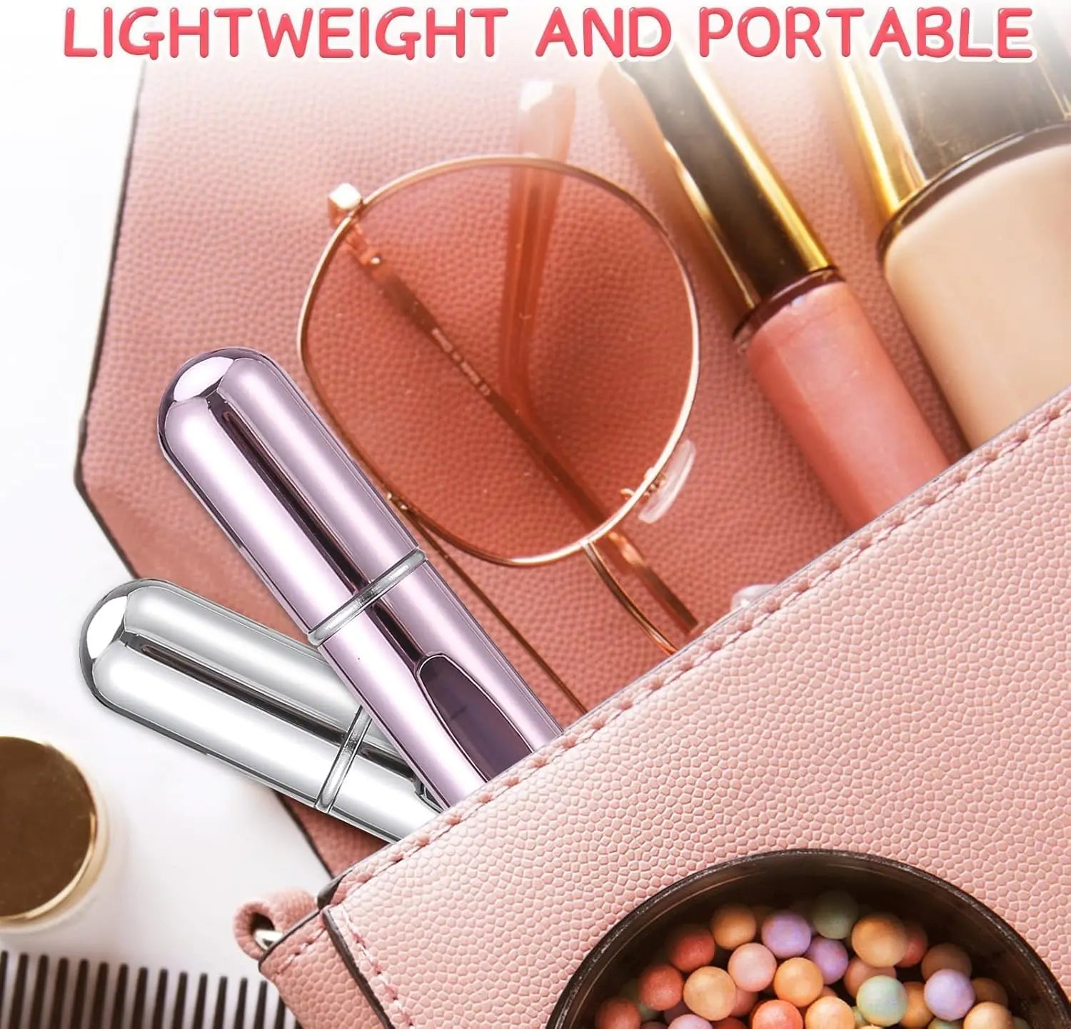 5Pcs 5ml Spray Scent Pump Perfume Bottle Refillable Spray Atomizer Bottle Mini Travel Empty Cosmetic Containers