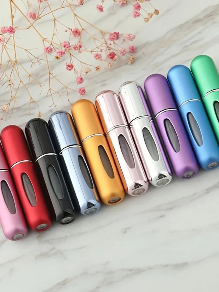 5 5ml Refillable Perfume Bottles, Mini Perfume Spray Bottles, Refillable Perfume Spray Scent Pump Boxes, Portable Empty Perfume Spray Bottles Suitable for Women and Men for Travel