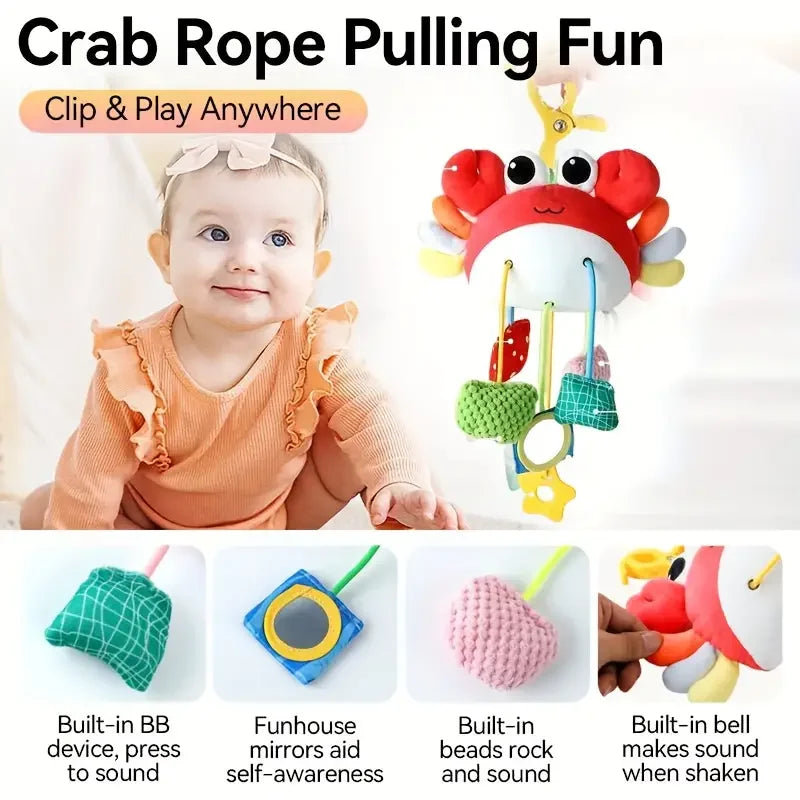 Baby Toys Crab Baby Bottle Bed Hanging Drawstring Music Rattles Teether Stroller Cheer Bedbell Pendant can be Nibbled Gift