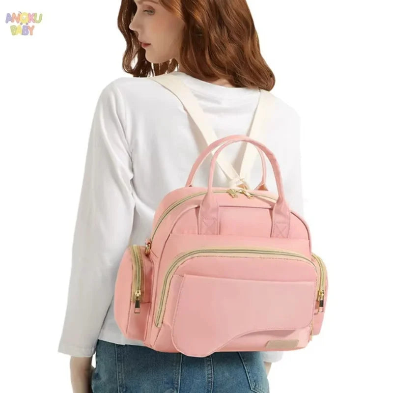 3-in-1 Baby Diaper Bag Backpack Large Capacity Maternity Bag Waterproof Mommy Bag Travel Baby Backpack with Insulated Pockets