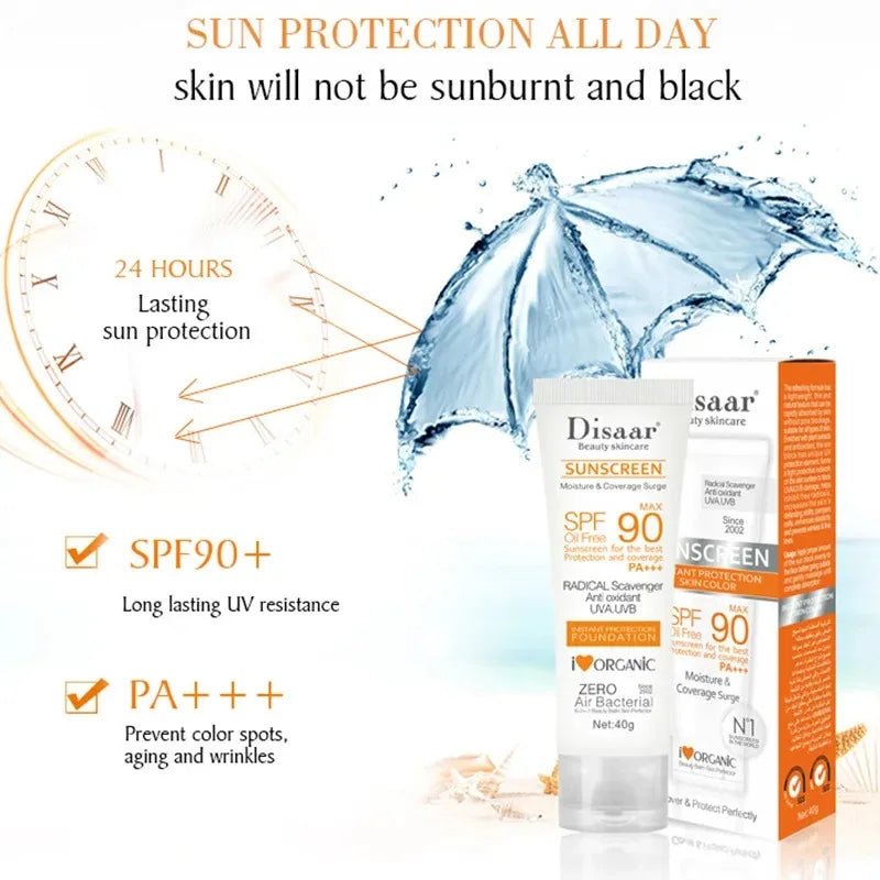 Facial Body Sunscreen Waterproof SPF 90+UV Sun Cream Sunblock Skin Protective Cream Anti Sun Facial - princesszohal