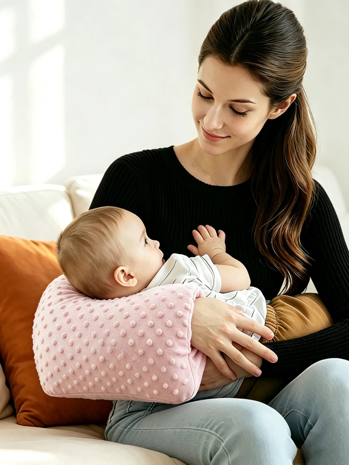 1Pc Baby Feeding Pillow, Baby Arm Pillow, Mom's Special Arm Feeding Pillow, Feeding Support Pillow, Soft and Comfortable Feeding Pillow, Suitable for Breastfeeding and Holding the Baby