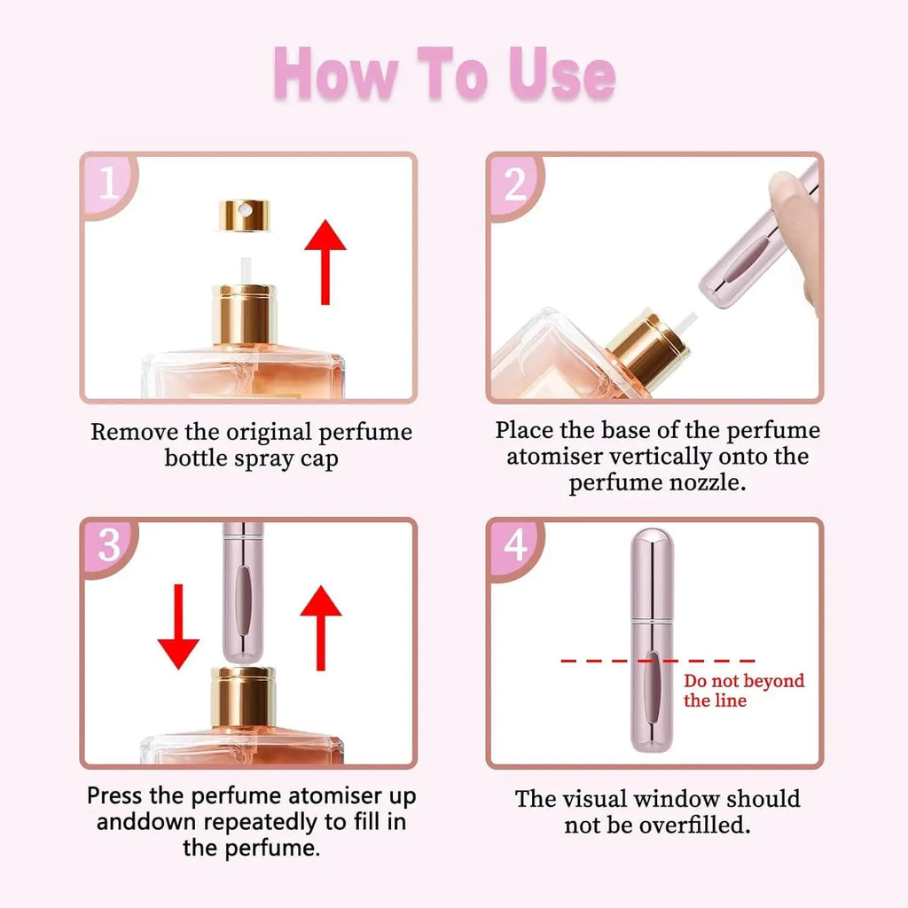 5Pcs 5ml Spray Scent Pump Perfume Bottle Refillable Spray Atomizer Bottle Mini Travel Empty Cosmetic Containers