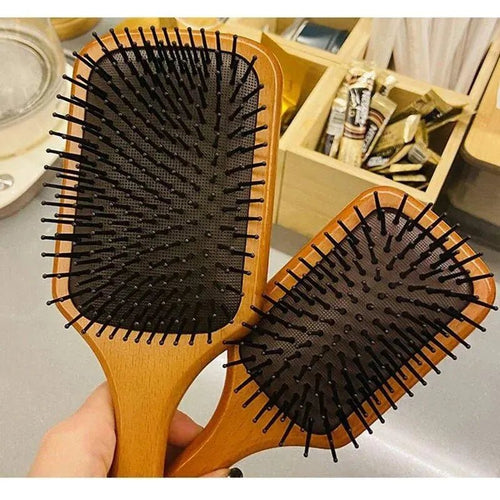 Wooden Airbag Massage Comb Scalp Care Female Curly Hair Household High-grade Anti-static Hair Loss Large Board Makeup Comb - princesszohal