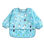 Baby Bibs Cute Colorful Cartoon Waterproof Bib Infant Eating Children Drawing Long Sleeve Apron Self Feeding Baby 0-3 Years