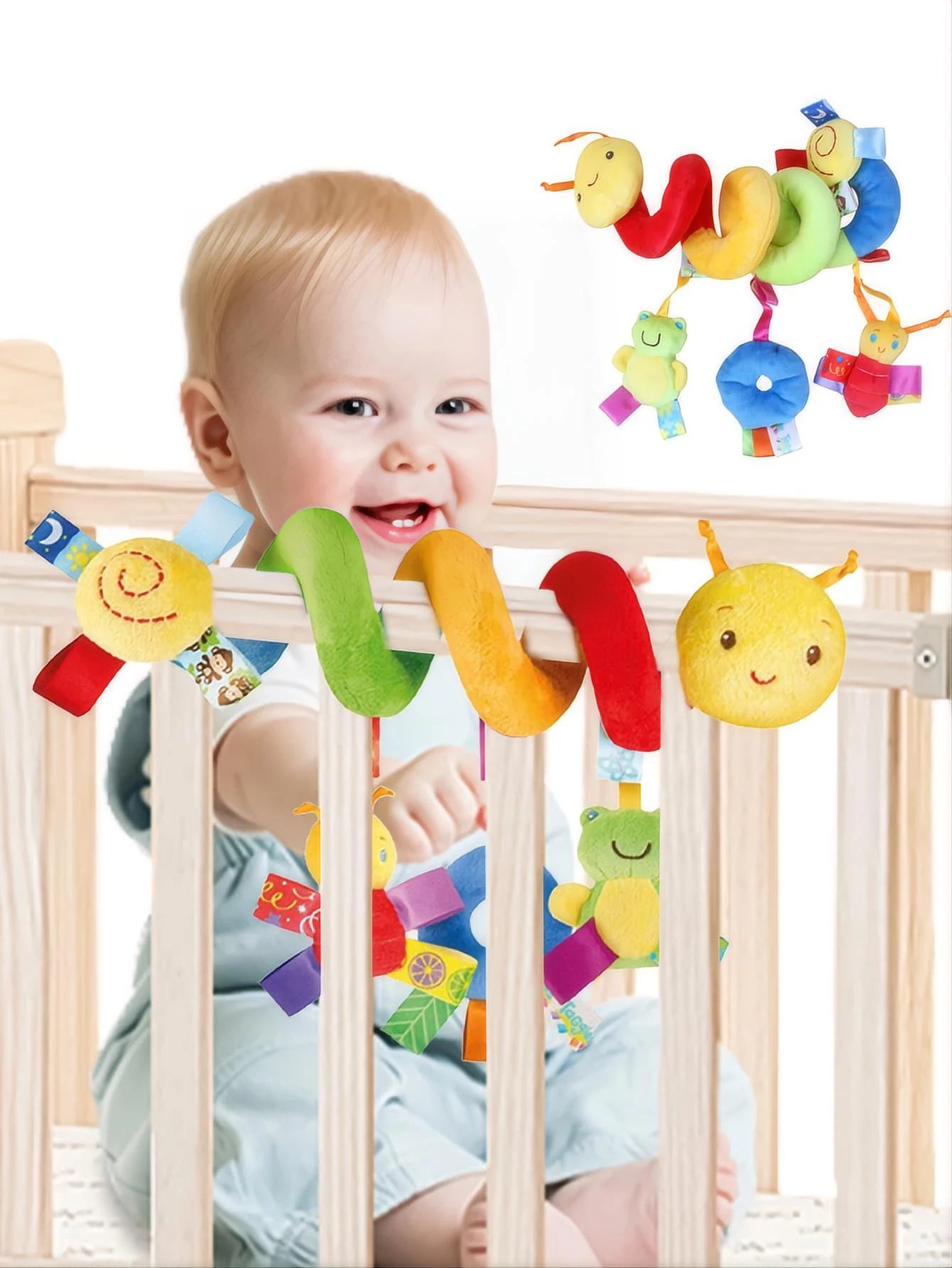 0-6Months Colorful Label Bed for Infants and Baby, Hanging Baby Comfort Toys Around the Bed, Car Safety Seat  Early Learning Toy