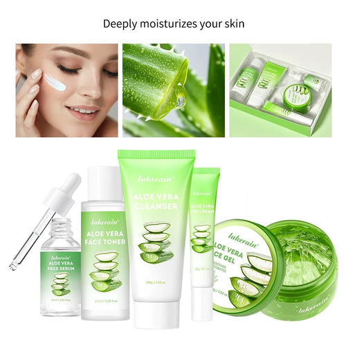 Multi-skin Care Aloe Vera Skin Care Set Deep Moisturizing Deep Nourishment Whitening Brightening Hydrating Smooth Skin - princesszohal