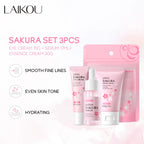 LAIKOU Vitamin C Skin Care Sets 3pcs Face Cream Serum Eye Cream Moisturizing Anti Wrinkles Facial Care Kit