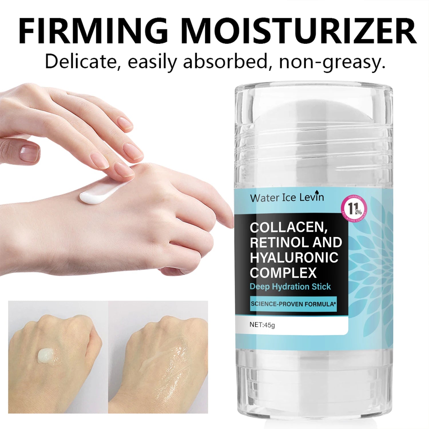 Retinol Collagen Facial Care Stick, Tightens Facial and Neck Skin, Suitable for Both Men and Women, Moisturizing, Refreshing, Easy to Absorb, Elastic and Translucent, Locks in Moisture, Long-Lasting Hydration