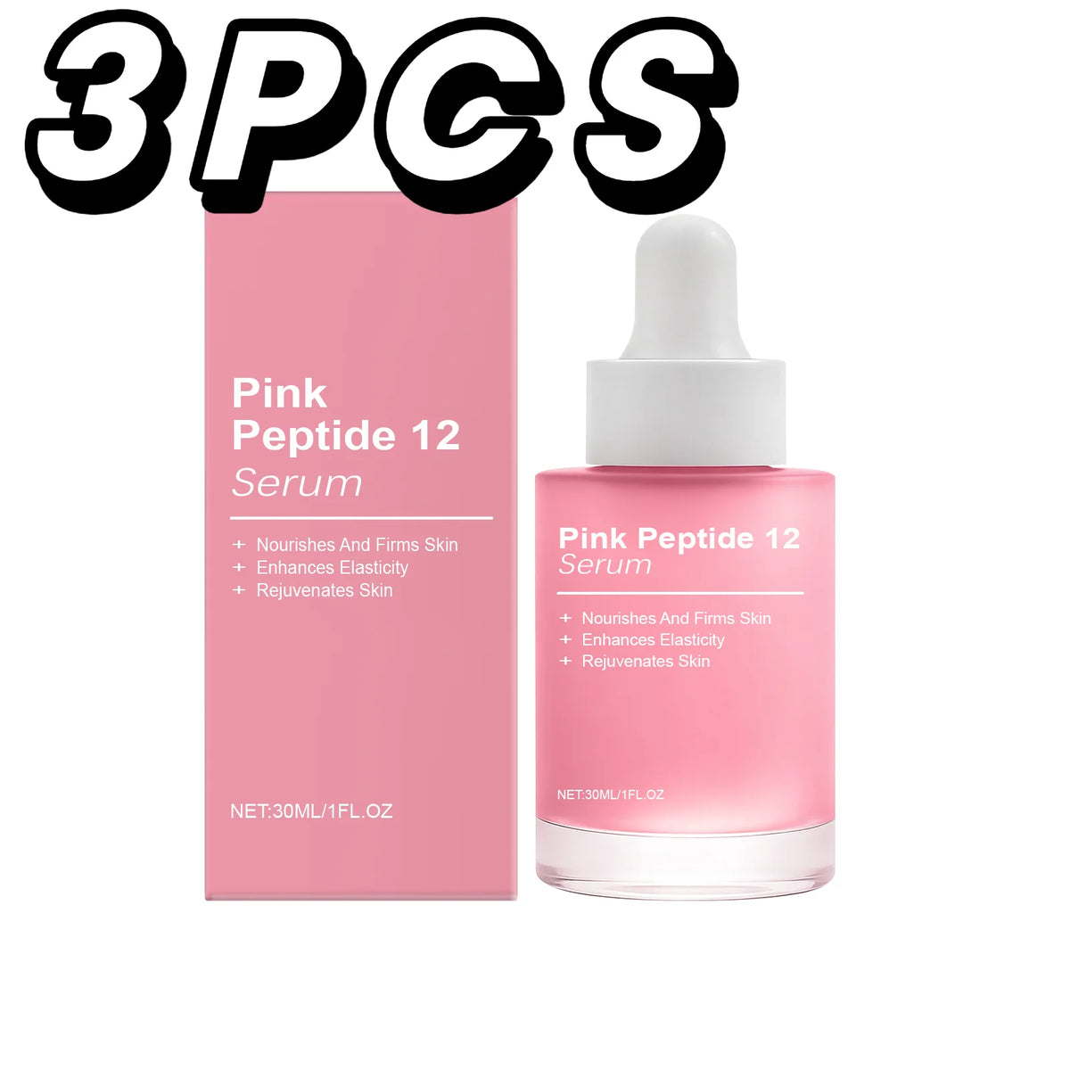 Pink Peptide 12 Facial Serum Niacinamide Hydration Firm-Looking Skin Uneven Tone Care Glass Skin Korean - princesszohal