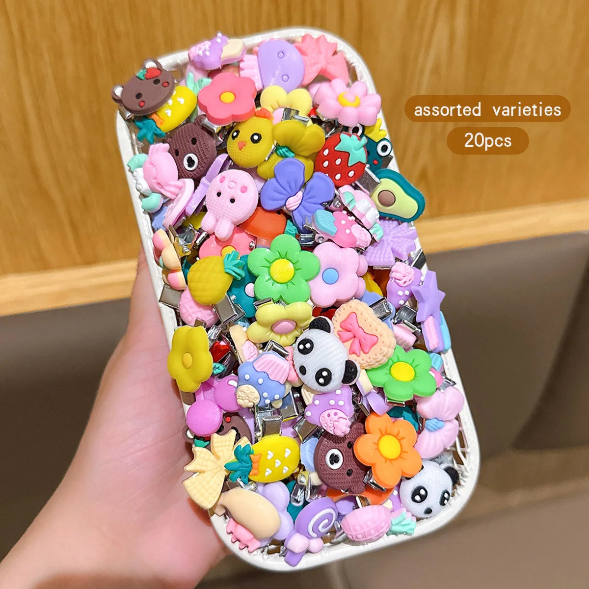 20 random cartoon cute hair clips suitable for daily hair accessories
