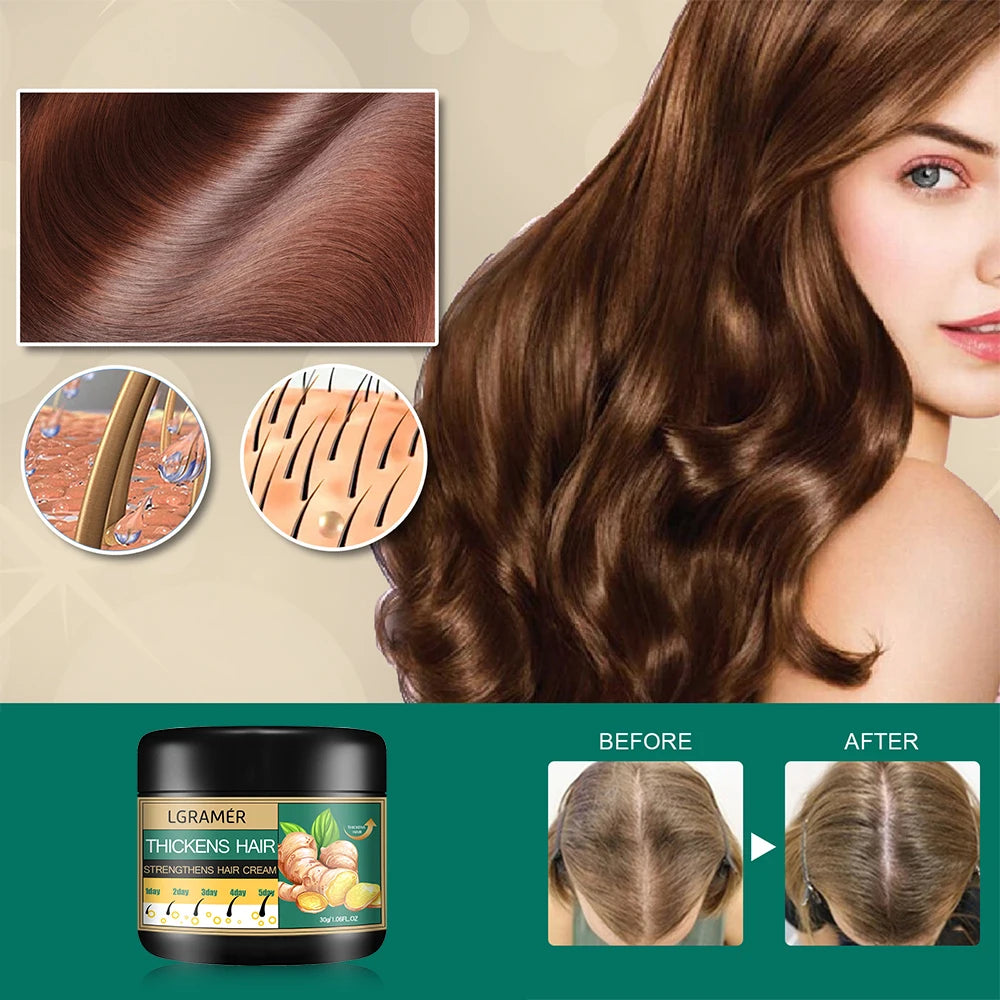 Ginger Hair Cream Deep Cleansing Promote Hair Growth Relieving Hair Loss Improving Scalp Stimulate Hair Follicle Smoothing Care