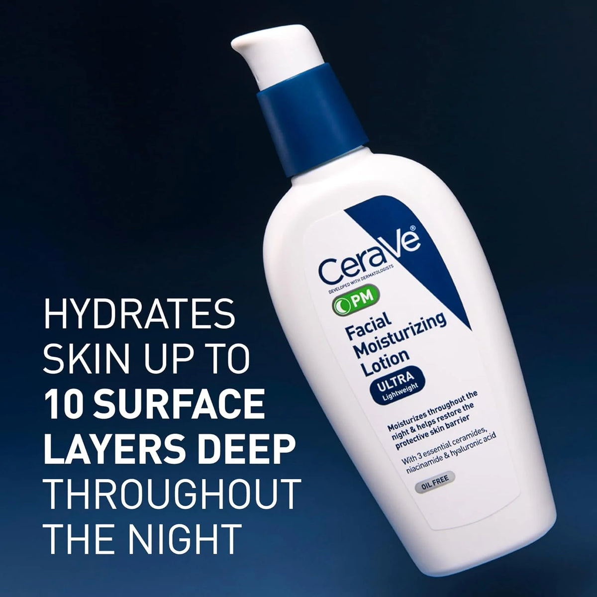 CeraVe PM Facial Moisturizing Lotion with Hyaluronic Acid & Niacinamide,ىOil-Free Moisturizer for Face, - princesszohal
