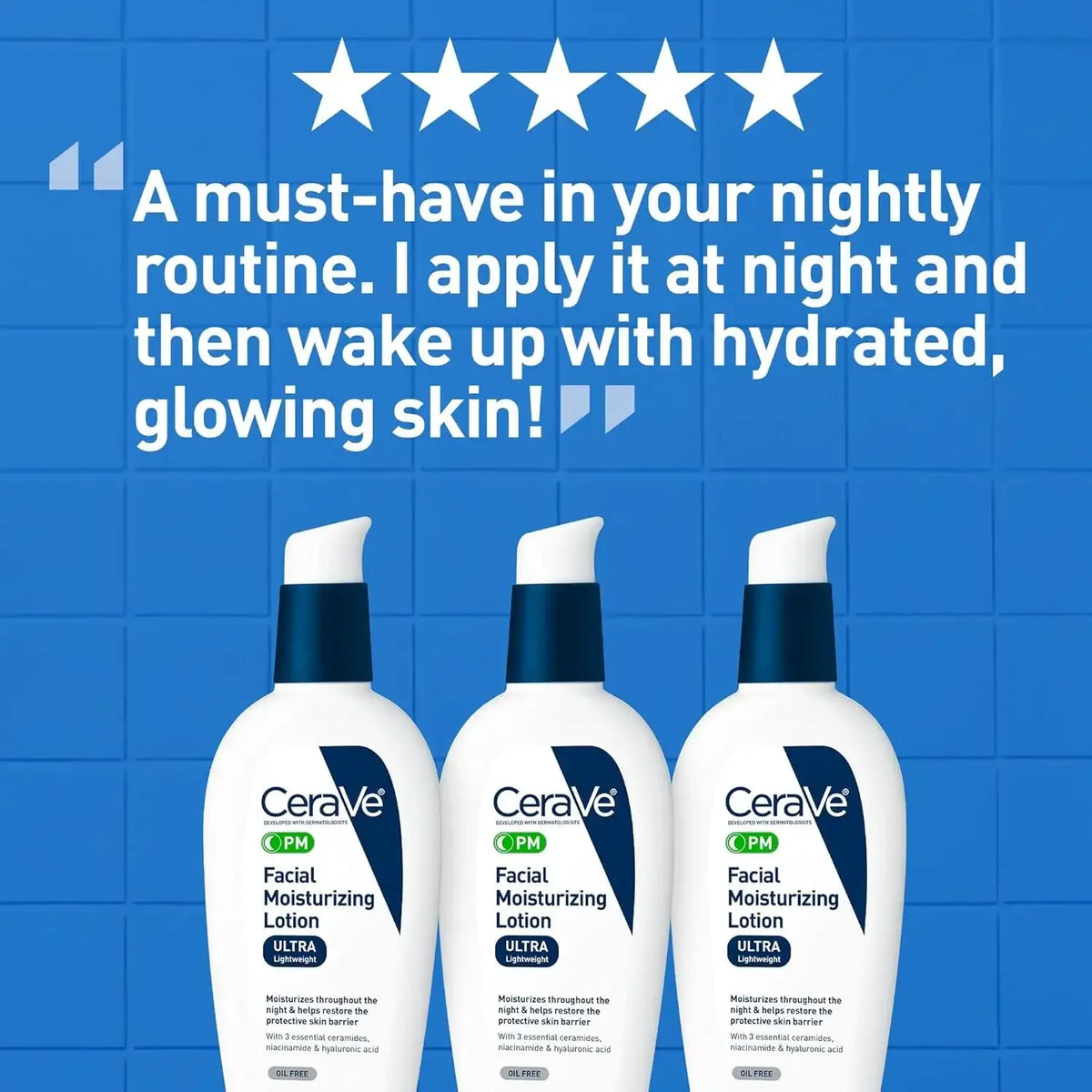 CeraVe PM Facial Moisturizing Lotion with Hyaluronic Acid & Niacinamide,ىOil-Free Moisturizer for Face, - princesszohal