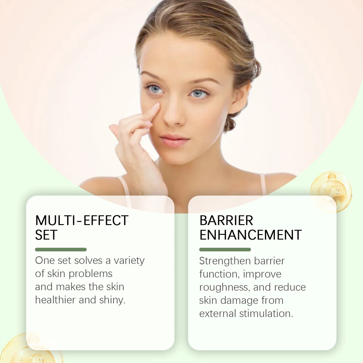 Korean Skincare Set Shrink Pores Fade Fine Lines Face Serum Remove Dark Circles Firming Eye Cream Facial  - princesszohal