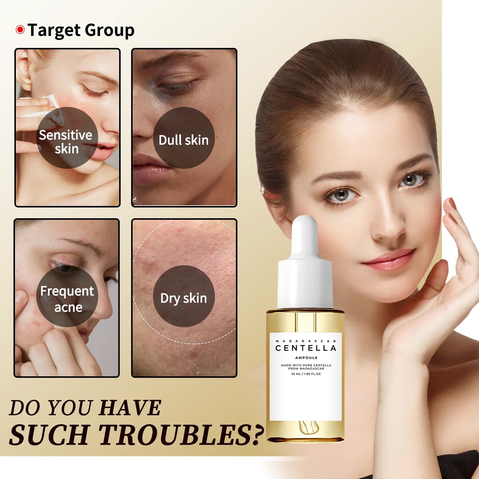 Sensitive Skin Comfort Serum 55ml - Madagascar Centella Formula Calms, Soothes & Deeply Moisturizes for Daily Skin Care Support.