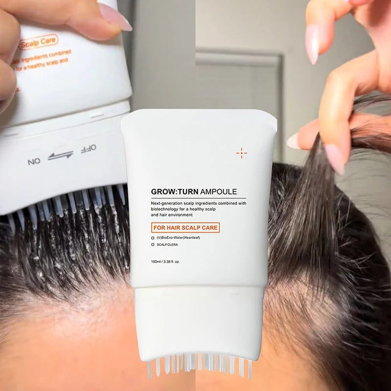 Hair Serum With Built-In Brush,Hair Nourishing Strengthening Essence,Improve Scalp Environment,Scalp Massager,Korean Hair Care