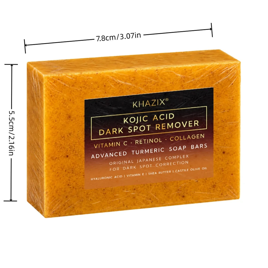 Turmeric Kojic Acid Face & Body Soap, Gentle Cleansing with Shea Butter, Retinol and Vitamin E