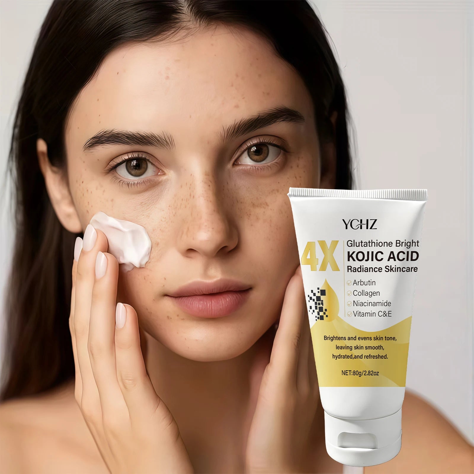 Kojic Acid Face Cream 80g, Evens Out Skin Tone, Eliminates Dark Spots and Dullness - Non-Greasy, Suitable for Both Men and Women - Whitening and Moisturizing Cream, for Day and Night Use