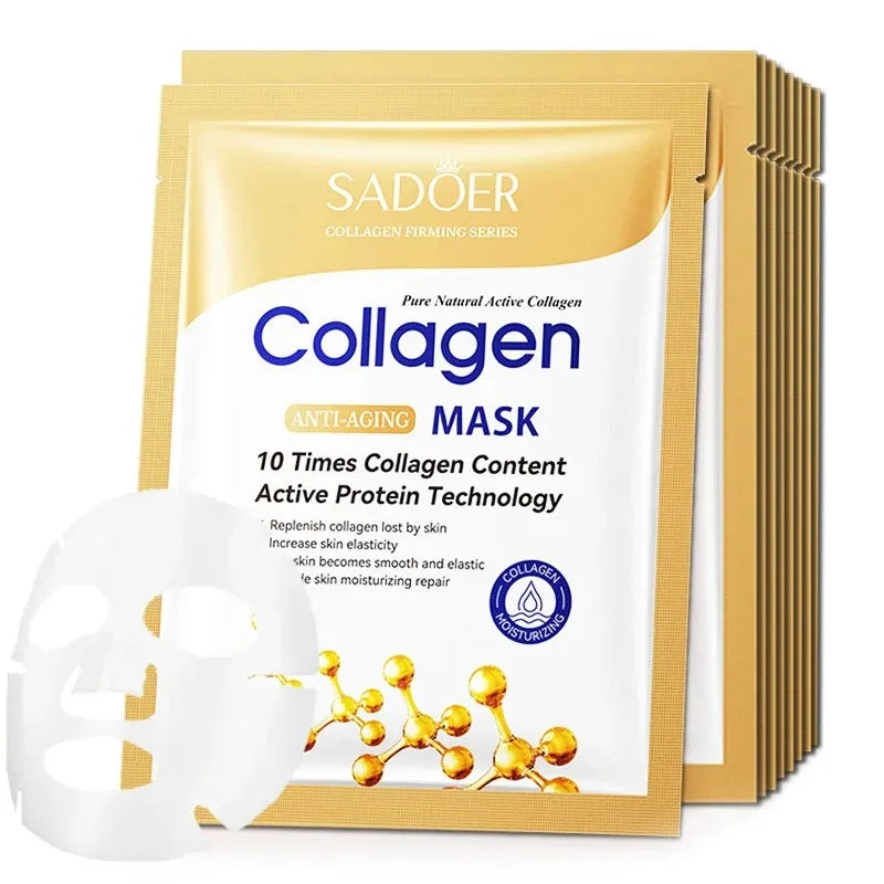 5/10/20/30pcs SADOER Collagen Face Mask Firming Moisturizing Repair Brightening Skincare Face Sheet Mask Facial Masks Skin Care