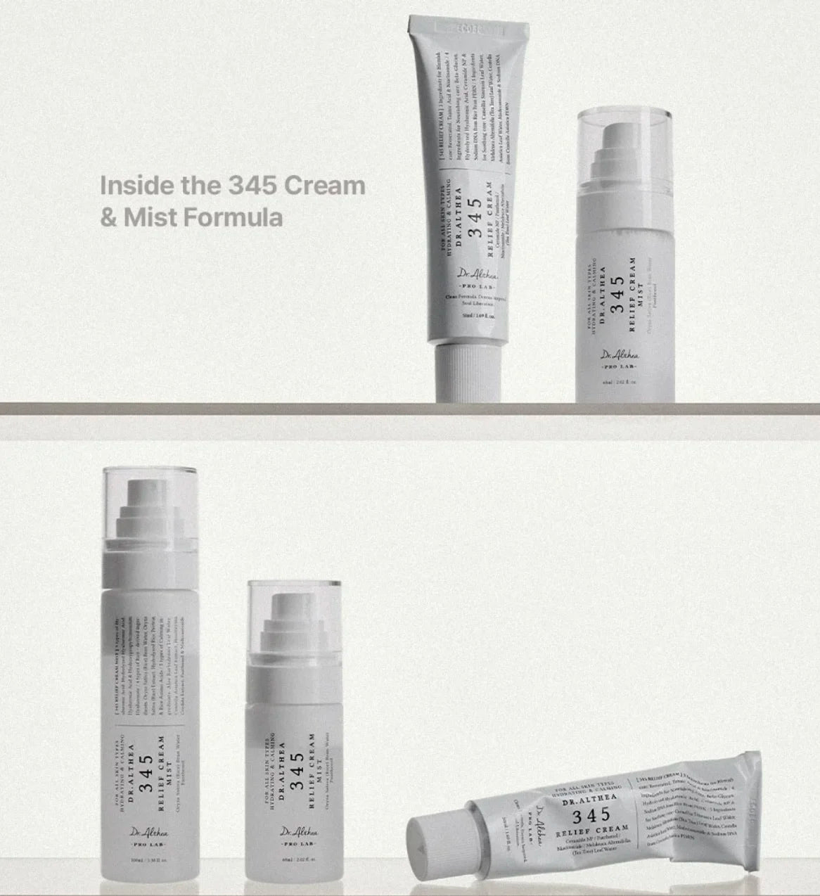 Original Dr.Althea 345 Relief Cream Mist 147 Antioxidant Whitening Cream Moisturizing Intensive Repair Original Essence Mist