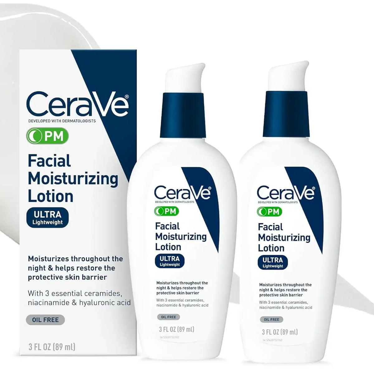 CeraVe PM Facial Moisturizing Lotion with Hyaluronic Acid & Niacinamide,ىOil-Free Moisturizer for Face, - princesszohal