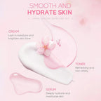 Sakura skin care sets with cleanser, serum, eye cream, facial cream, beauty products for women, travel skin care kit