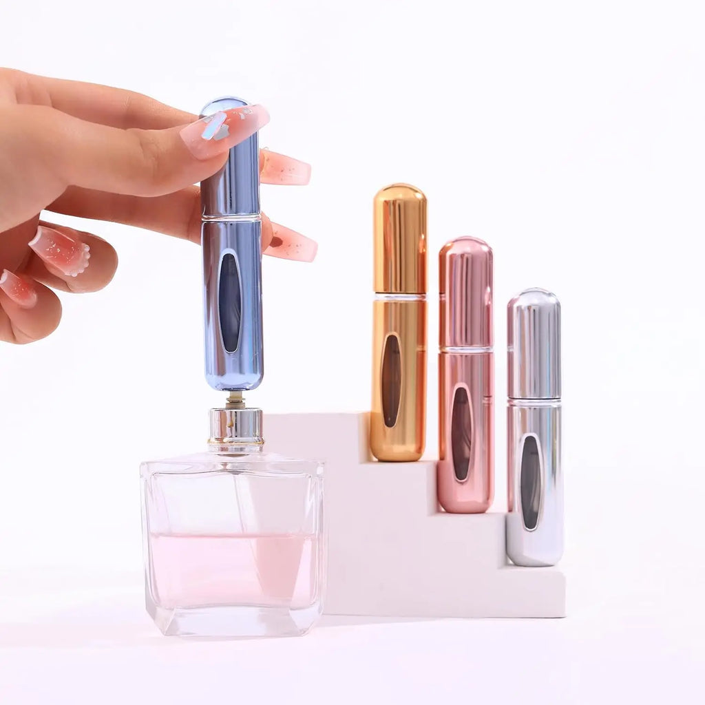 5Pcs 5ml Spray Scent Pump Perfume Bottle Refillable Spray Atomizer Bottle Mini Travel Empty Cosmetic Containers