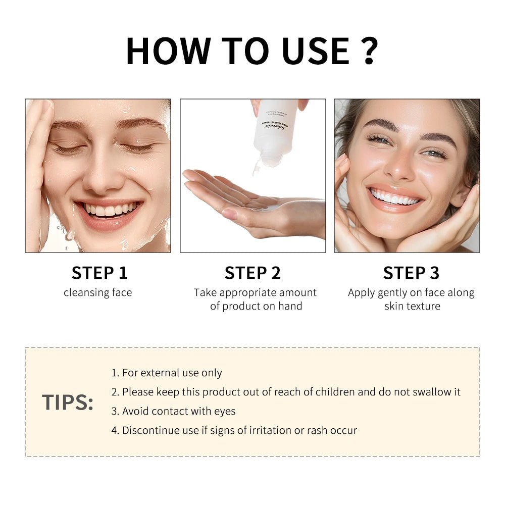 Milk Glow Toner Brightening Skin Powerfully Moisturizes Relieve Dry And Tired Skin Locks In Moisture Beauty Skin Care 100ML - princesszohal
