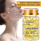 90 Capsules of Retinol + Collagen Facial Care Essence, Moisturizes and Firms the Skin, Makes the Face Look More Radiant and Younger, Allergy-Free Formula, Capsule Packaging, One Capsule at a Time, Convenient and Hygienic